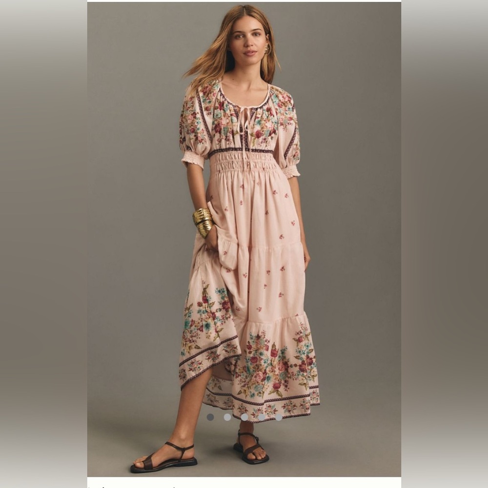 Anthropologie Somerset Puff-Sleeve Maxi Dress 1X